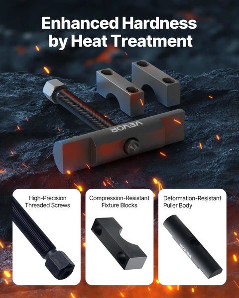 Beefed-Up Heavy Duty Yoke Puller Kit For Class 6-8 Trucks And Equipment components with enhanced hardness, black color