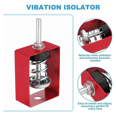 Ceiling Vibration Damping Mounts, 5 Pack Spring Hangers, Anti Vibration Mounts Up To 44 Lbs, red steel with spring
