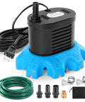 Pool Cover Pump 850 GPH For Above Ground Pools With 4 Hose Adapters 23 Ft Drain Hose And 25 Ft Power Cord Ideal Water Pump