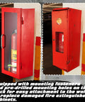 Two Pack Ten Pound Fire Extinguisher Cabinet For Wall Or Surface Mount Red 22 Gauge Steel Built To Last Heavy Duty