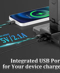 LED Desk Lamp With Wireless Charger And USB Port showing charging phone and USB output, black office light for home office and study.