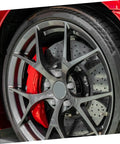 Close-up of car wheel showing heavy duty wheel hub flange bolts nuts for ATV and go kart, durable fasteners for stable safe rides.