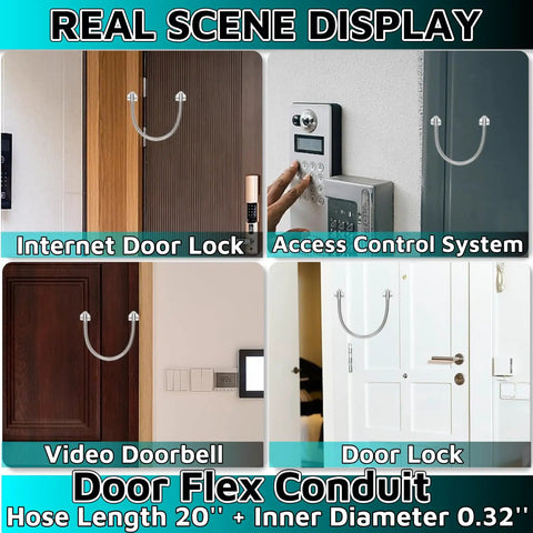 Door Flex Conduit 16 Inch Flexible Electrical Conduit For Wire Protection And Video Line Lock installation examples