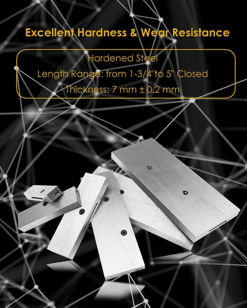 Six Pair Adjustable Precision Parallel Block Set Ranging From 3/8 Inch To 2-1/4 Inch For Dialed-In Layout, Gauging And Inspection, Carbon Steel Construction, Setup Ready For Machining And QC Projects