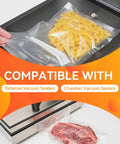 Gallon Vacuum Sealer Bags 11x16 Inch Heavy Duty BPA Free For Food Saver Meal Prep And Sous Vide, sealing pasta and meat