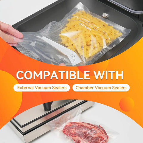 Gallon Vacuum Sealer Bags 11x16 Inch Heavy Duty BPA Free For Food Saver Meal Prep And Sous Vide, sealing pasta and meat