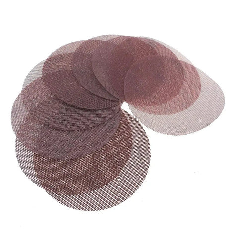 Kickstart Your DIY With 20 Piece Ultra Heavy Duty 6 Inch Mesh Sanding Discs, showing layered sanding discs for smooth surface finishing.