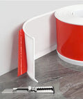 Flexible Vinyl Baseboard Molding Trim 4 Inch By 20 Feet White Self Adhesive Peel And Stick Wall Base Molding with Knife