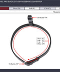 Pro Buckle Flash Noseband Converter in Australian Nut Leather with White Stitching, Oversize Fit, Easy Buckle Closure Diagram