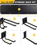 66 Inch Heavy Duty Garage Tool Organizer Wall Mount Rack With 720lbs Capacity And Adjustable Hooks shown in components view