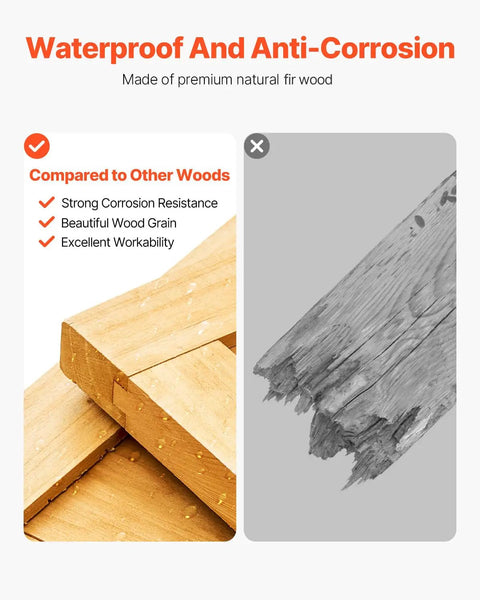 Comparison of wood types for Rugged Outdoor Wood Storage Shed With Waterproof Roof And Metal Frame, Double Lock Doors.