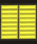 Yellow Retro Reflective Hard Hat Stickers 1 By 4 Inch Pack Of 16 Durable Helmet Decals For Construction And Safety on black background