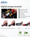 Digital Torque Wrench With LED Alarm And Buzzer, 2 To 37 Foot Pounds Range, Three Eighths Inch Drive, LCD Display, ISO 6789 Certified