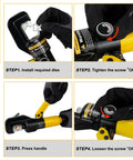 Step-by-step use of Beefy 10 Ton Hydraulic Crimping Tool Set For 12 AWG To 00 Cable With 9 Hex Dies Battery Cable Crimper Kit