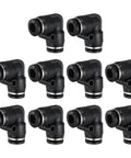 Push To Connect 90 Degree Pneumatic Tube Elbow Fittings Black Plastic Ten Pack Pro Grade Quick Connect For Factory Air Lines And Pneumatic Systems