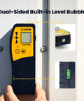 Line Laser Level Detector With Pulse Receiver For Accurate Alignment, CLD 100, dual-sided level bubble, in use on wall