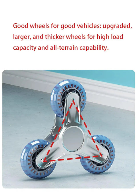Rugged Foldable Stair Climbing Hand Truck With Six Durable PU Wheels And Steel Frame Trolley For Easy Transport A Real Workhorse That Folds Flat For Quick Storage In Your Truck Garage Or Closet, close-up of six PU wheels