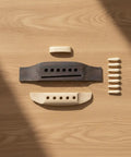 Hardwearing Classical Guitar Bridge Kit Replacement Saddle Pins Nut Set Rosewood Bone Long Slot For 41 Inch Traditional Classical Guitars Upgrade And Repair Spare Parts, rosewood bridge kit with bone saddle and pins