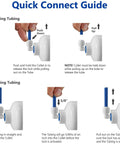 PureSec inline shut-off ball valve with 1/4 in OD tubing quick-connect fittings for RO/DI water purifier system; plastic, pack of 10