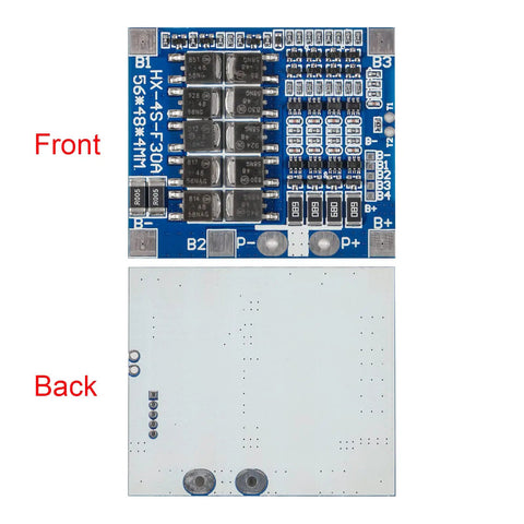Bad Boy 4S 12.8V LiFePO4 BMS Circuit Board 30A Continuous And 56A Peak Balancing Protection for DIY projects, showing front and back views.