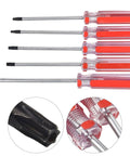 Top Tier 5 Pc Torx Screwdriver Set T15 To T30 Star Bit Kit With Deep Reach Handle Perfect For Impact Driver Usage Electronics Repair and Furniture Build Jobs Made From Tough Chrome Vanadium Steel, five red handle screwdrivers