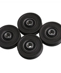4 Pack U Type Pulley Wheel Dope Quality 0.31 By 1.77 By 0.45 Inches With 8 Mm Shaft Hole And Steel Bearings For Doors And Windows Replacement Kit Premium Fit For Sliding Doors And Windows, black