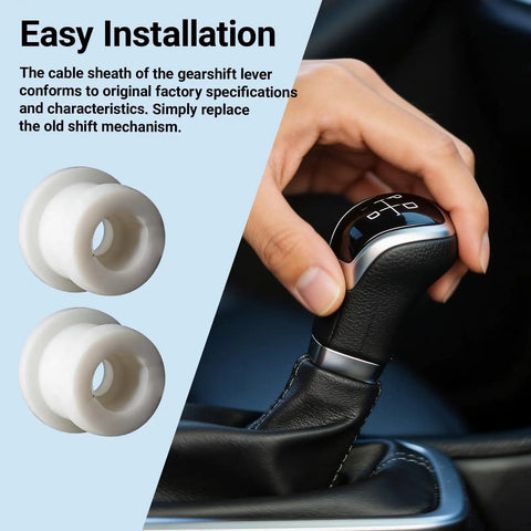 Two Piece Shifter Cable Bushing Kit For Ford Edge Explorer Endura Escape Hybrid Focus MK Replace OEM DG9Z 7K340 A Transmission Gear Shift Cable Repair with bushing and gearshift lever.