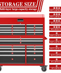 Ultimate 56 Inch Rolling Tool Chest Combo With 18 Drawers, Heavy Duty Steel Cabinet, Built-In Power Outlet, Locking System