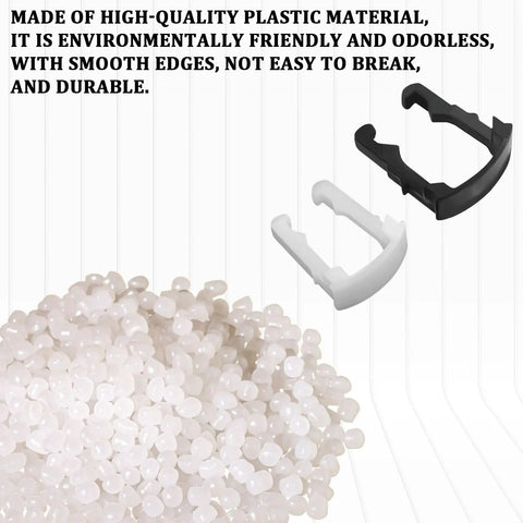 Ford Fuel Line Clips Kit 30 Pack Plastic Retainers For Three Eighths And Five Sixteenths Inch Fuel Hoses Quick Disconnect Replacement Car Tool Set Durable Burr Free Edges Corrosion Resistant For Ford Vehicles, with smooth-edged plastic clips in black and white