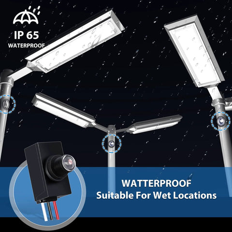 Outdoor LED lights with Six Pack Dusk To Dawn Outdoor Lighting Sensor Kit 100 To 277V Photoelectric Switch, waterproof and IP65 rated.