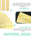 10 Piece Brass Shim Stock Set 6 Inch Long By 1 Inch Wide 0.002 Inch Thick Brass Strips shown fanned and stacked