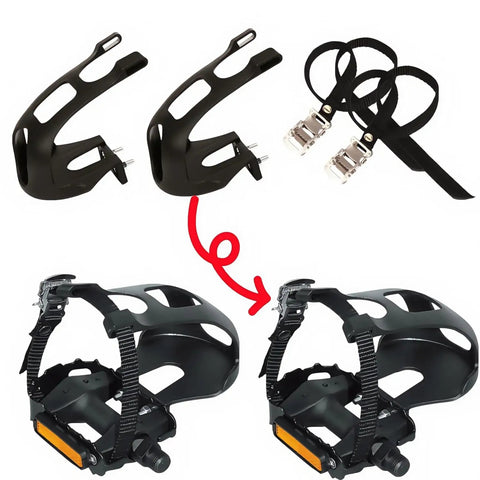 Toe Clips With Straps For Universal Bike Pedals Plastic Pedal Foot Covers For MTB And Road Bikes Replacement Clip Belts