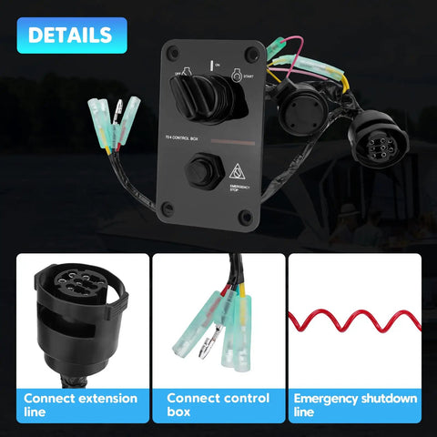 Main Switch Panel For Marine Outboard 12V Single Engine Key Assembly Control Box On Off Switch Replacement wiring layout