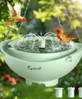 Solar Bird Bath Fountain with 3 spray modes, 2L capacity, hybrid solar and battery powered, hang or stand design shown outdoors.
