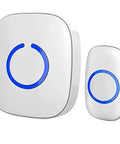 No Fuss Ultra Easy Wireless Doorbell Kit With 52 Chimes And 1000 Feet Range, white receiver and transmitter with LED flash