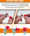 Hands using All In One Pro Grade Grease Fitting Kit With Toolbox Featuring 265 Zerk Fittings For SAE And Metric grease zerk caps.