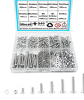 M3 Phillips Pan Head Machine Screws Kit 540 Pieces In Stainless Steel 304 With Nuts Washers And Spring Lock Washers In Assorted Sizes