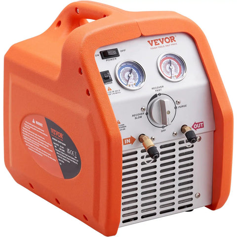 Heavy Duty Portable 3/4 HP Refrigerant Recovery Machine, No Sweat Self Cleaning AC Extractor For Automotive HVAC, Fast Liquid Vapor Handling With Wrench Friendly Design And Badass Shop Grade Durability