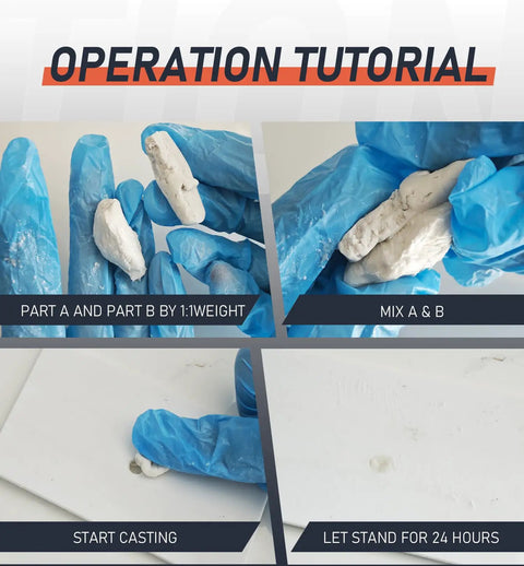 Operation tutorial for Epoxy Putty Modeling Compound For Sculpting And Repairs DIY Ready Self Hardening Drillable White 200g