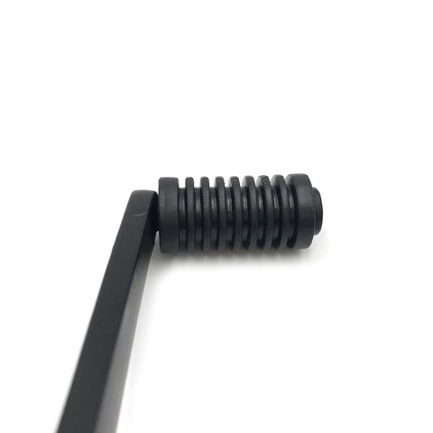 Close-up of MT268013M Gear Shift Lever Pedal Replacement, black aluminum, showing textured pedal for Ninja ZX10R ZX6R motorcycle.