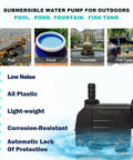 Automatic Fountain Pump With Level Sensor 110V Submersible Water Pump For Ponds Aquariums Hydroponics Auto Level Control PM06
