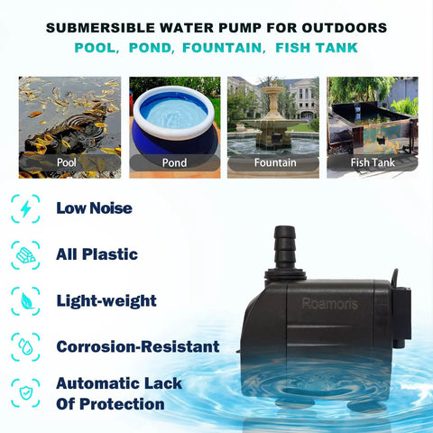 Automatic Fountain Pump With Level Sensor 110V Submersible Water Pump For Ponds Aquariums Hydroponics Auto Level Control PM06