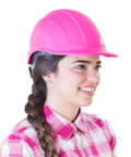 Safety Hard Hat With ANSI Z89.1 2014 Type I Class E Protection HDPE Cap Style Helmet With 4 Point Ratchet Suspension
