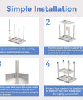 Step-by-step installation guide for Stainless Steel Work Table With Undershelf And Casters, Flat Top Commercial Prep Table For Kitchen, Restaurant, And Garage, Heavy Duty, Scratch And Rust Resistant, Easy To Clean, NSF Certified, 30 Inch