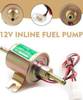 12V Inline Electric Fuel Pump Low Pressure For Cars Trucks Boats Carburetors Lawn Mowers And Generators Copper Clad Metal Build
