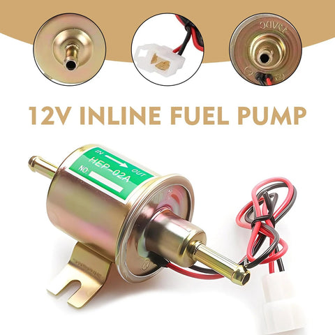 12V Inline Electric Fuel Pump Low Pressure For Cars Trucks Boats Carburetors Lawn Mowers And Generators Copper Clad Metal Build