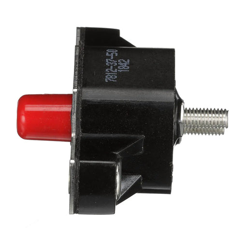 50 Amp Marine Circuit Breaker With Nut Connections And Attaching Hardware For Plug And Play Quick Easy Install On Marine Equipment And Boats Durable Marine Grade Hardware Reliable Fault Protection Panel Or Inline Mount, red button view