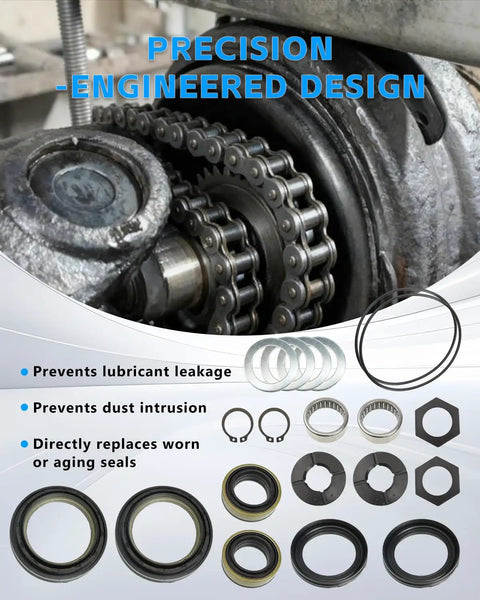 Beefed Up Axle Seal Kit with Outer Dust Seal Inner Tube Seal Needle Bearing Snap Ring for Ford Super Duty 1998-2004