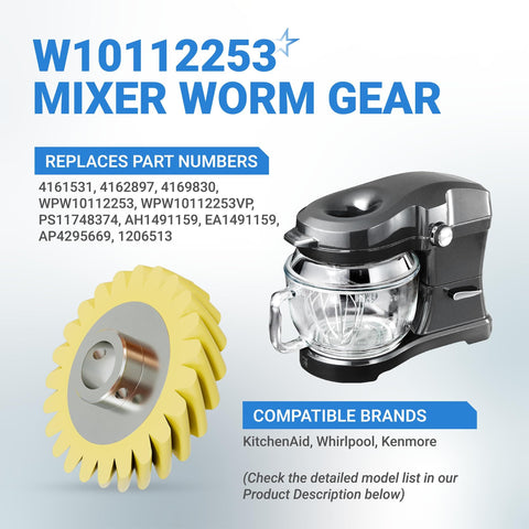 Mixer Worm Gear Replacement Set For Whirlpool And KitchenAid Mixers Replaces 4162897 4169830 AP4295669 PS11748374 4161531