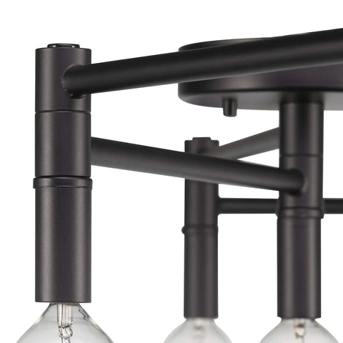 Close-up of Tempo Foldable Track Lighting Bar with 4 pivoting joints in matte black finish, showcasing elegant design and structure.